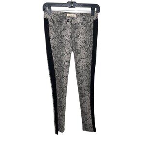 Arden B Pants Womens Sz 0 XS Skinny Black Stretch Animal Snakeskin Print Casual